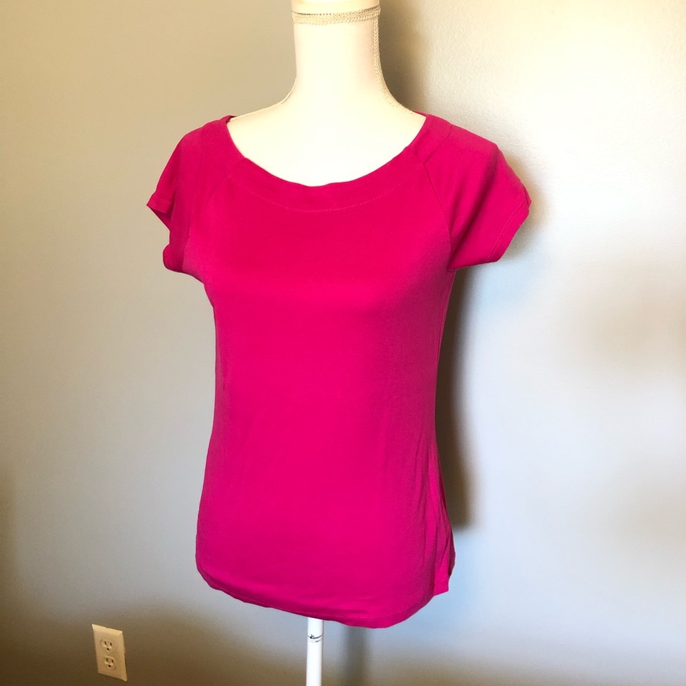 Ralph Lauren Hot Pink Boat Neck Top Petite Large
